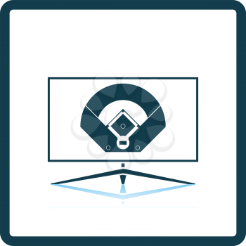 Baseball tv translation icon. Shadow reflection design. Vector illustration.
