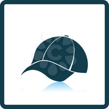 Baseball cap icon. Shadow reflection design. Vector illustration.
