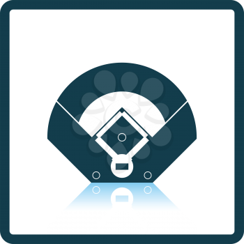 Baseball field aerial view icon. Shadow reflection design. Vector illustration.