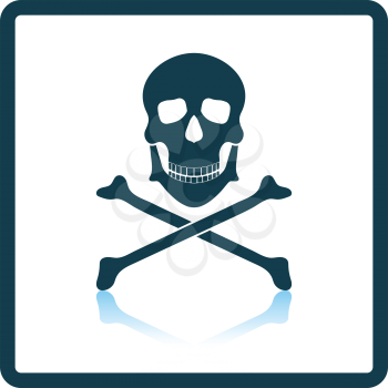 Icon of poison from skill and bones. Shadow reflection design. Vector illustration.