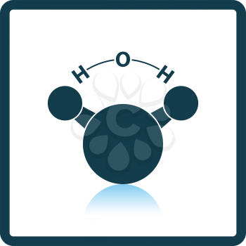 Icon of chemical molecule water. Shadow reflection design. Vector illustration.
