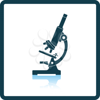 Icon of chemistry microscope. Shadow reflection design. Vector illustration.