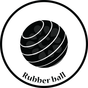 Icon of Fitness rubber ball. Thin circle design. Vector illustration.
