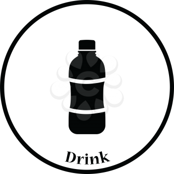 Icon of Water bottle . Thin circle design. Vector illustration.