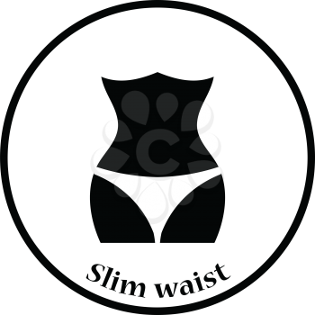 Icon of Slim waist . Thin circle design. Vector illustration.