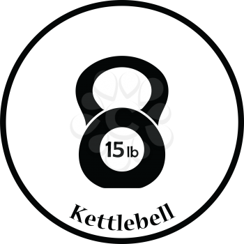 Kettlebell icon. Thin circle design. Vector illustration.