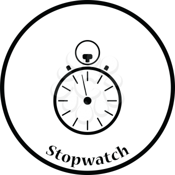 Stopwatch icon. Thin circle design. Vector illustration.