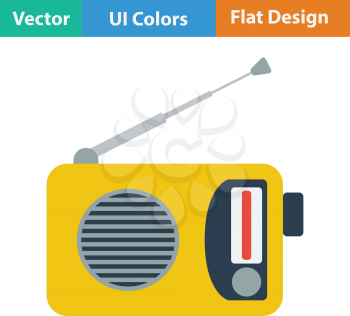 Radio icon. Flat color design. Vector illustration.