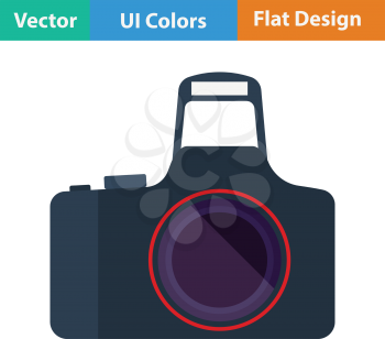 Photo camera icon. Flat color design. Vector illustration.