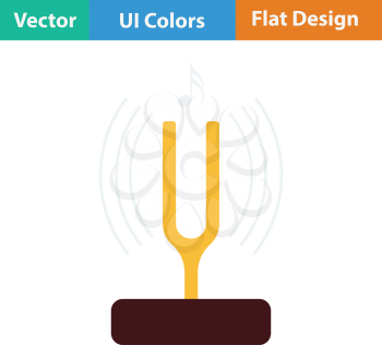Tuning fork icon. Flat color design. Vector illustration.