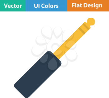 Music jack plug-in icon. Flat color design. Vector illustration.
