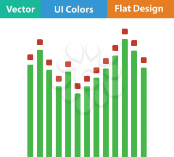 Graphic equalizer icon. Flat color design. Vector illustration.