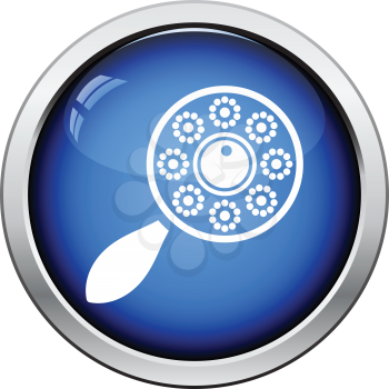 Beanbag icon. Glossy button design. Vector illustration.