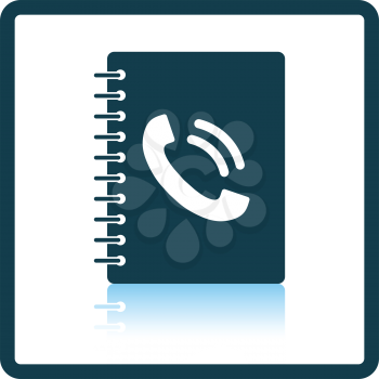 Phone book icon. Shadow reflection design. Vector illustration.