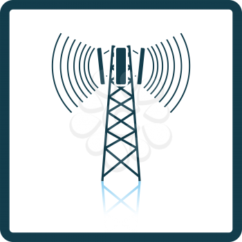 Cellular broadcasting antenna icon. Shadow reflection design. Vector illustration.