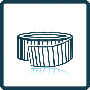 Icon of Measure tape . Shadow reflection design. Vector illustration.