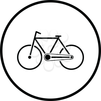 Ecological bike icon. Thin circle design. Vector illustration.