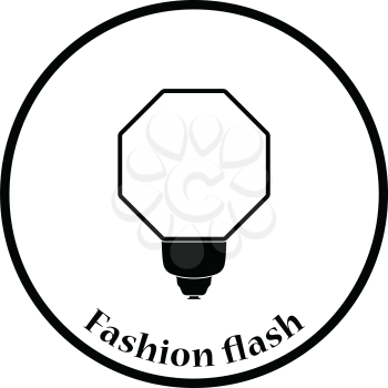 Icon of portable fashion flash. Thin circle design. Vector illustration.