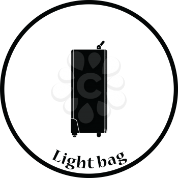 Icon of studio photo light bag. Thin circle design. Vector illustration.