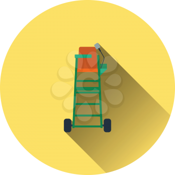 Tennis referee chair tower icon. Flat color design. Vector illustration.