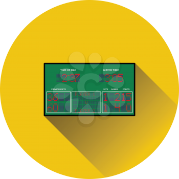 Tennis scoreboard icon. Flat color design. Vector illustration.