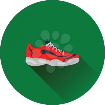 Tennis sneaker icon. Flat color design. Vector illustration.