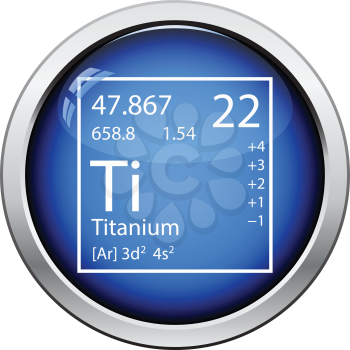 Icon of chemistry element. Glossy button design. Vector illustration.