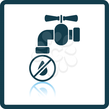 Water faucet with dropping water icon. Shadow reflection design. Vector illustration.