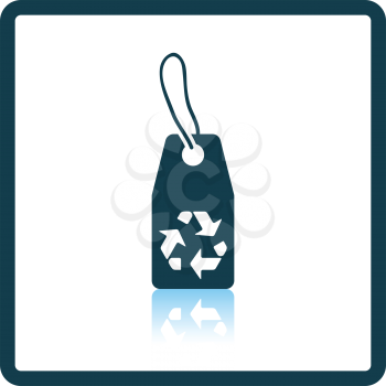 Tag with recycle sign icon. Shadow reflection design. Vector illustration.