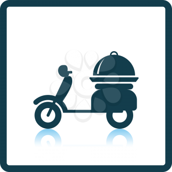 Delivering motorcycle icon. Shadow reflection design. Vector illustration.