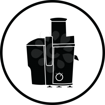 Juicer machine icon. Thin circle design. Vector illustration.