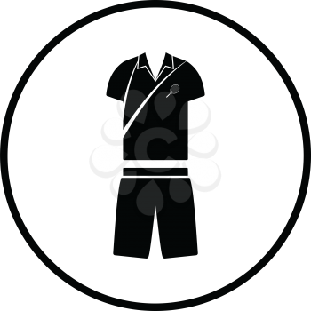 Tennis man uniform icon. Thin circle design. Vector illustration.