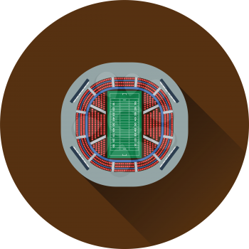 American football stadium bird's-eye view icon. Flat color design. Vector illustration.