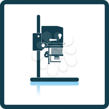 Icon of photo enlarger. Shadow reflection design. Vector illustration.