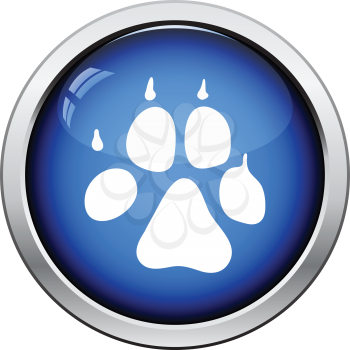 Dog trail icon. Glossy button design. Vector illustration.