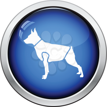 Dog cloth icon. Glossy button design. Vector illustration.