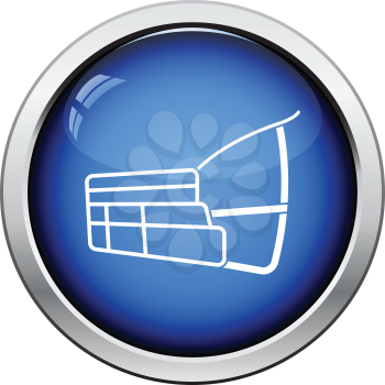 Dog muzzle icon. Glossy button design. Vector illustration.