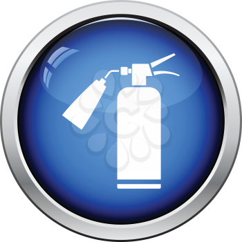 Fire extinguisher icon. Glossy button design. Vector illustration.