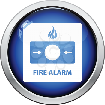 Fire alarm icon. Glossy button design. Vector illustration.