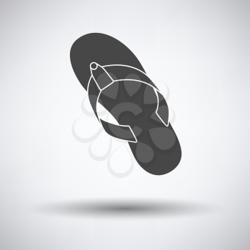 Flip flop icon on gray background with round shadow. Vector illustration.