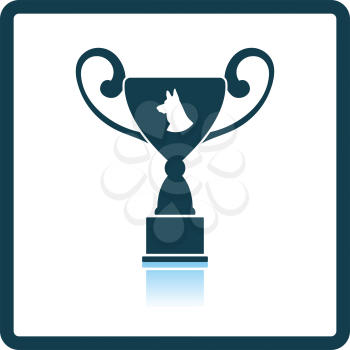 Dog prize cup icon. Shadow reflection design. Vector illustration.
