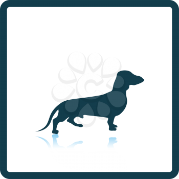 Dachshund dog icon. Shadow reflection design. Vector illustration.