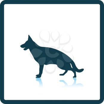 German shepherd icon. Shadow reflection design. Vector illustration.