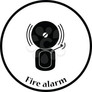 Fire alarm icon. Thin circle design. Vector illustration.