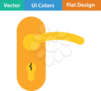 Door handle icon.Flat color design. Vector illustration.