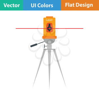 Laser level tool icon. Flat color design. Vector illustration.