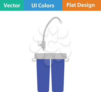 Water filter icon. Flat color design. Vector illustration.