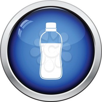 Sport bottle of drink icon. Glossy button design. Vector illustration.