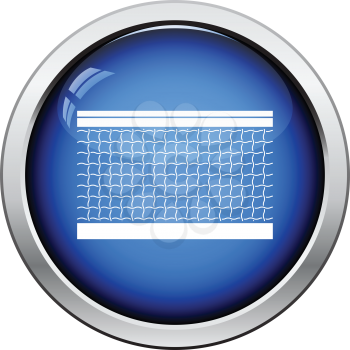 Tennis net icon. Glossy button design. Vector illustration.