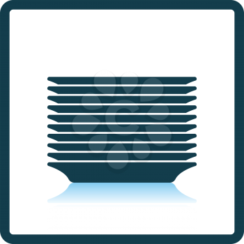 Plate stack icon. Shadow reflection design. Vector illustration.